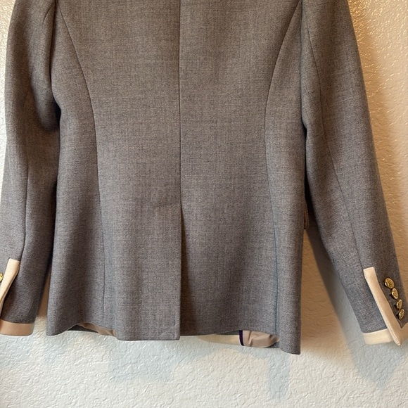 J. Crew Heather Gray Blazer with Ivory Accents - Picture 5 of 8